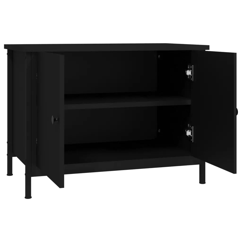 Mobile Porta TV con Ante-Mobile per TV-Credenza TV Nero 60x35x45 cm in Legno Multistrato
