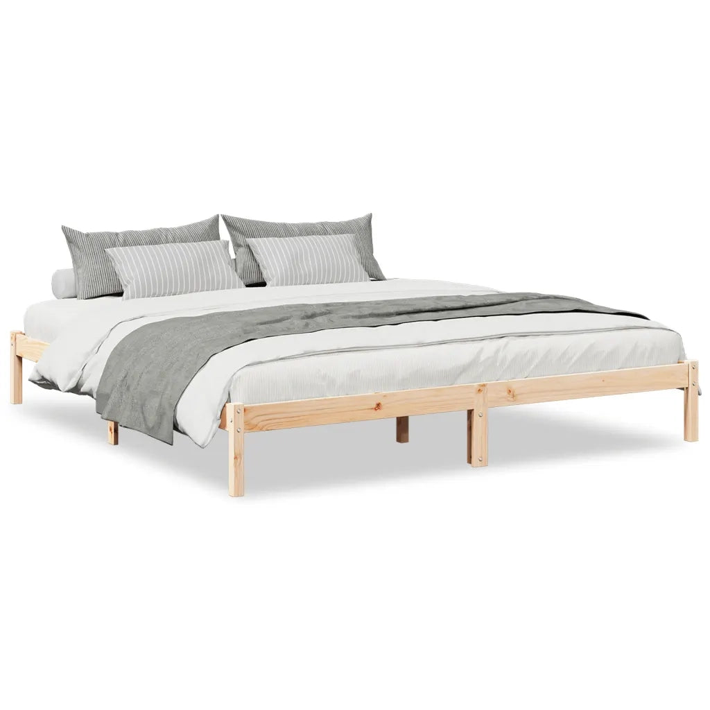 Letto Extra Lungo senza Materasso 200x220 cm in Legno di Pino 852426