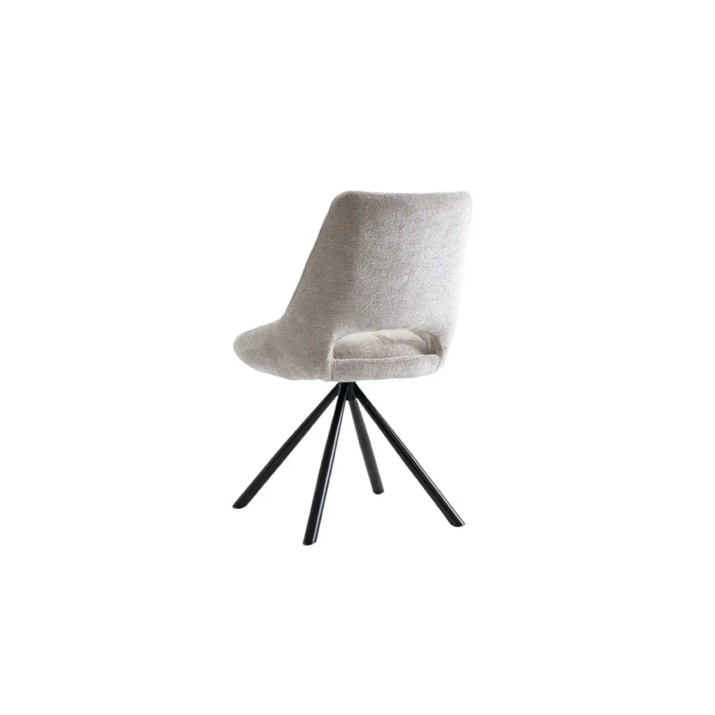 Set di 2 sedie YUMENA – Tessuto beige – Gambe in metallo – Design minimalista – Eleganza naturale e contemporanea