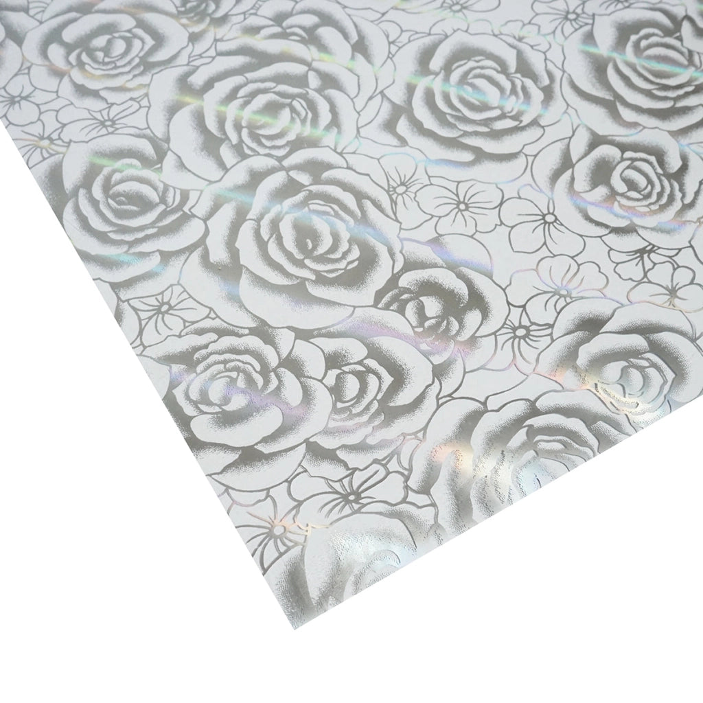 Rotolo pellicola protettiva per tavolo in PVC siliconato – modello rose Materiale: PVC siliconato trasparente  Dimensioni rotolo: 0,80 × 20 m Breckner Germany