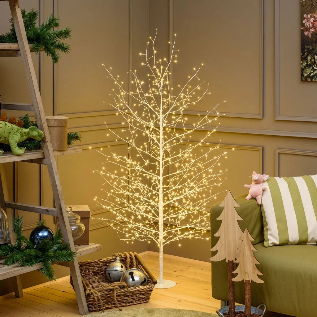 Albero Ramo Tiglio bianco o champagne da 1,7 m, 784 microled bianco caldo, uso interno - champagne