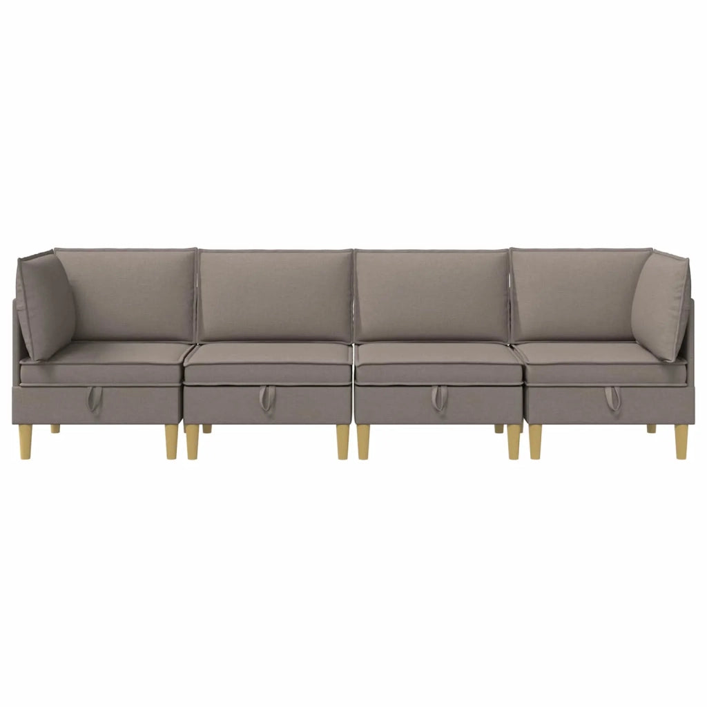 Set di divani modulari con spazio di archiviazione 4 pcs