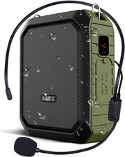 Amplificatore di Altoparlante - Amplificatore di Altoparlante portatile per Esterno con Altoparlante e Microfono 18W 4400mAh Bluetooth impermeabile per Registrazione per Insegnanti, Guide Turistiche M800 (Con Cavo)