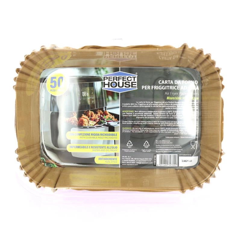 PERFECT HOUSE CARTA PER FRIGGITRICE AD ARIA CONFEZIONE RICHIUDIBILE RIGIDA RETTANGOLARE 14X22X4,5 CM