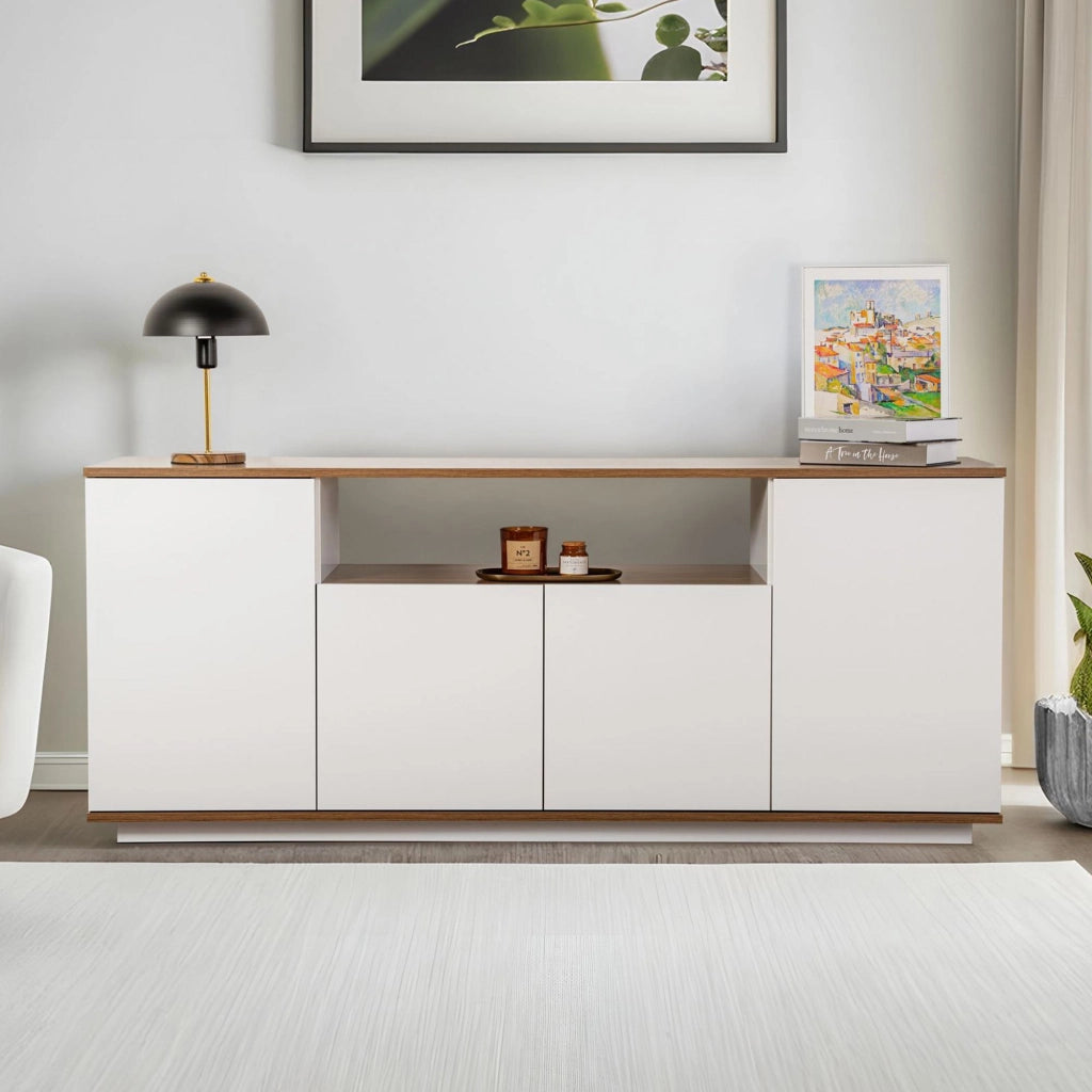 Credenza in legno "Arista" - 180 x 44 x 75 cm - Bianco