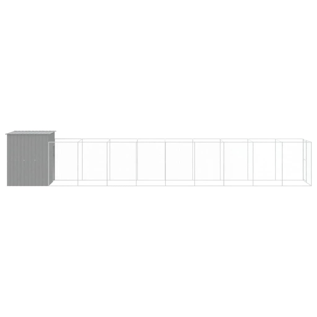 Cuccia per cani con recinto chiaro 165 x 1067 x 181 cm grigio 02_0043495