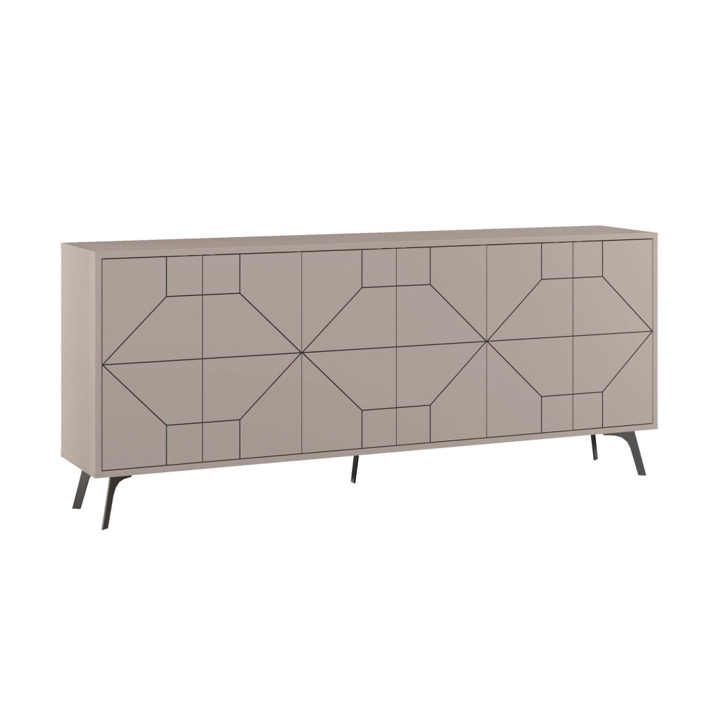 Credenza in legno "Dune" - 184 x 35 x 77 cm - Marrone moka chiaro