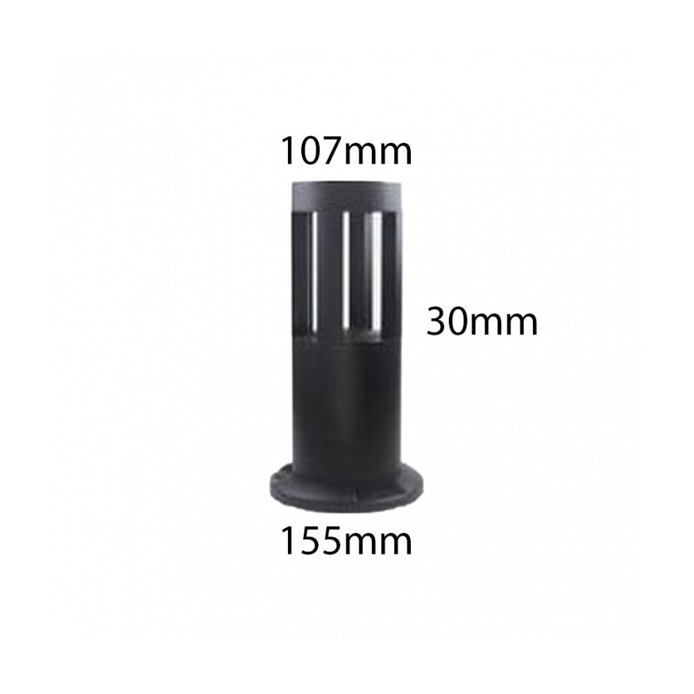 Trade Shop - Lampada Da Terra Segnapasso Da Giardino Ip65 In Alluminio Vetro 12watt Es59 Nero -