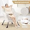 Poltrona Relax, Poltrona da Lettura con Cuscino, Elegante con Schienale e Seduta Imbottiti, Braccioli e Tasca di Stoccaggio, Portata 150 kg (Senza Pouf, Cashmere Beige)
