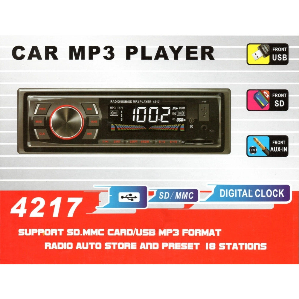 Trade Shop - Stereo Auto Bluetooth Autoradio Fm Mp3 Usb Sd Aux Sd Card Vivavoce 40w 4217 -