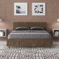 Letto Matrimoniale Francese 140x190 cm con Rete Ankel Testata Doghe Dritta Noce