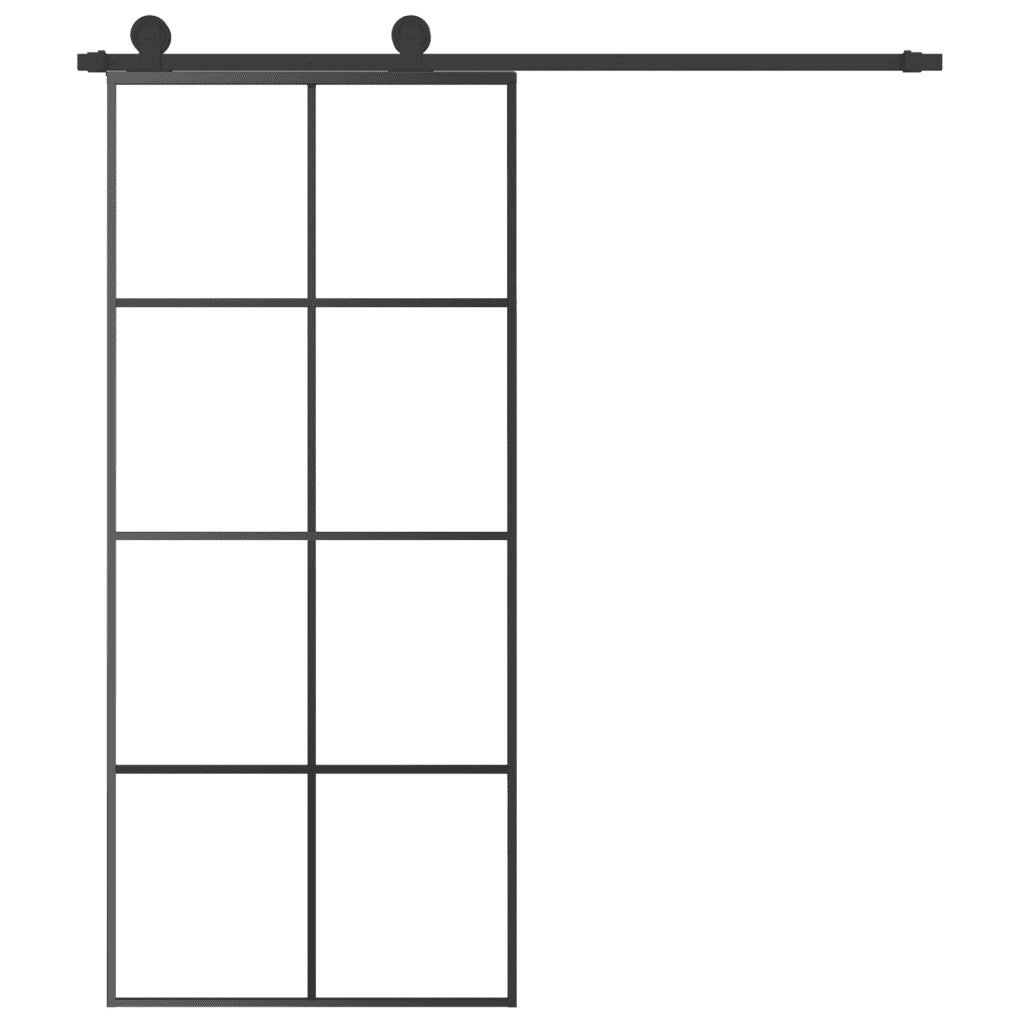 Porta Scorrevole con Ferramenta 90x205cm Vetro ESG Alluminio