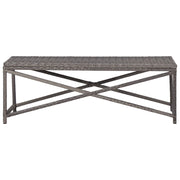 Panchina da Giardino | Panca da Giardino 120 cm in Polyrattan Grigio