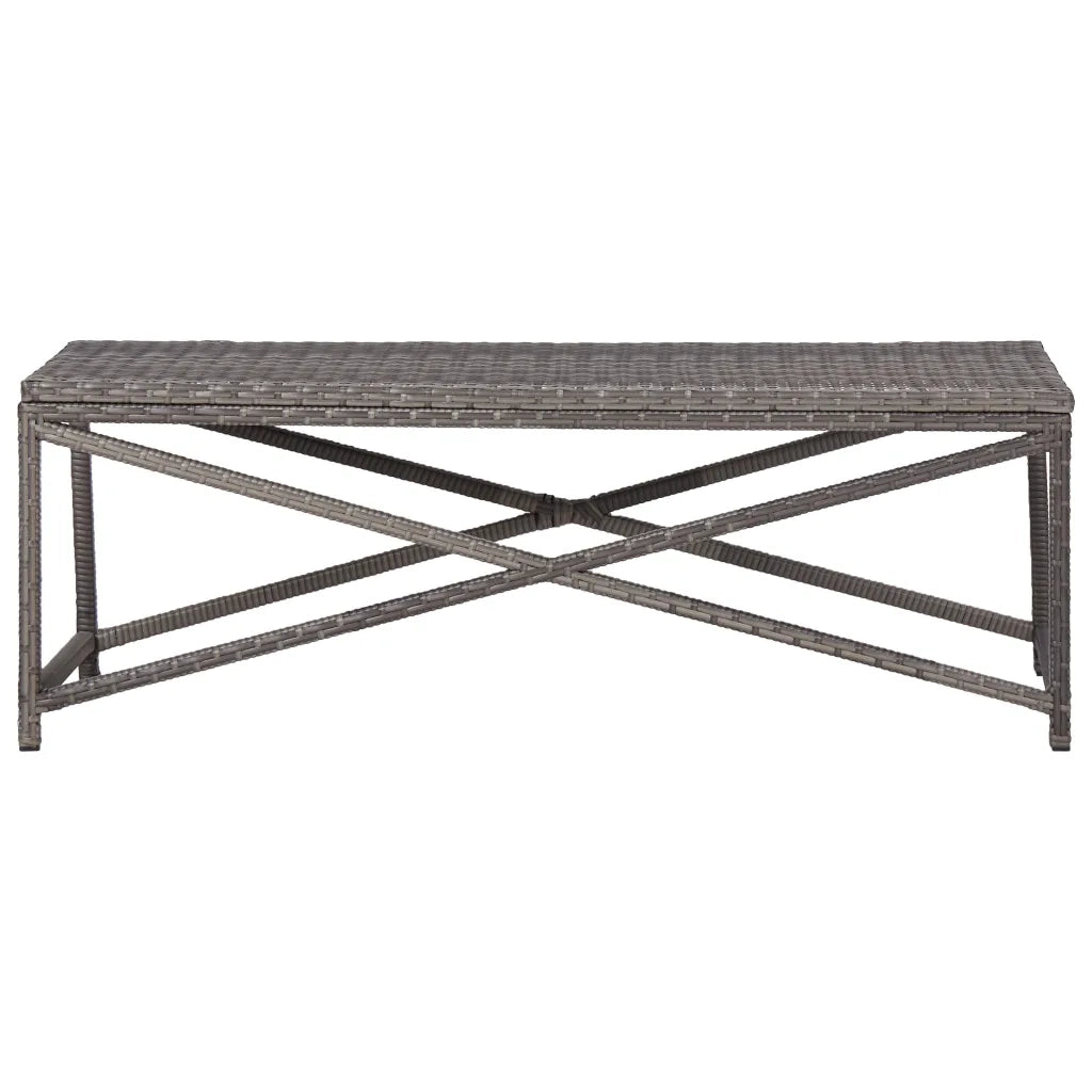 Panchina da Giardino | Panca da Giardino 120 cm in Polyrattan Grigio