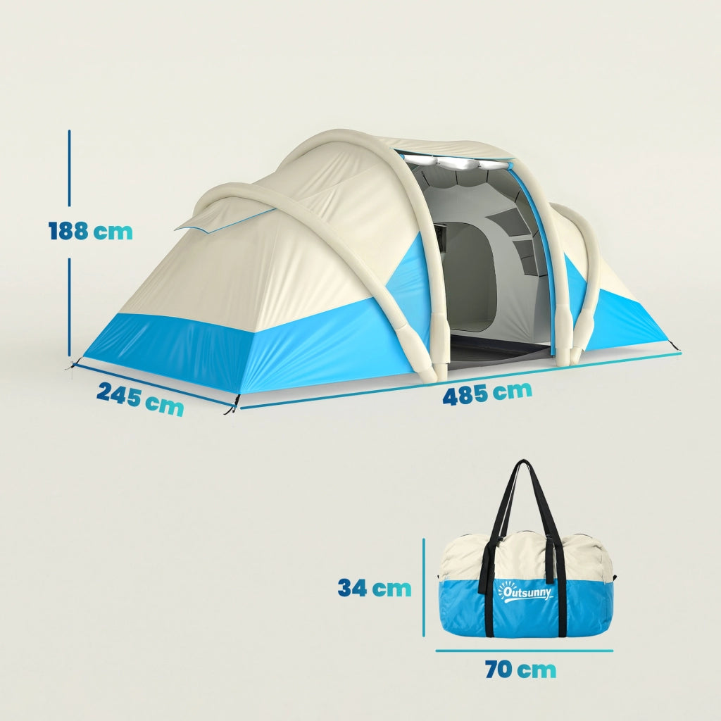 Tenda Gonfiabile 4 Persone 2 Camere ¨C Zephmum ¨C Blu