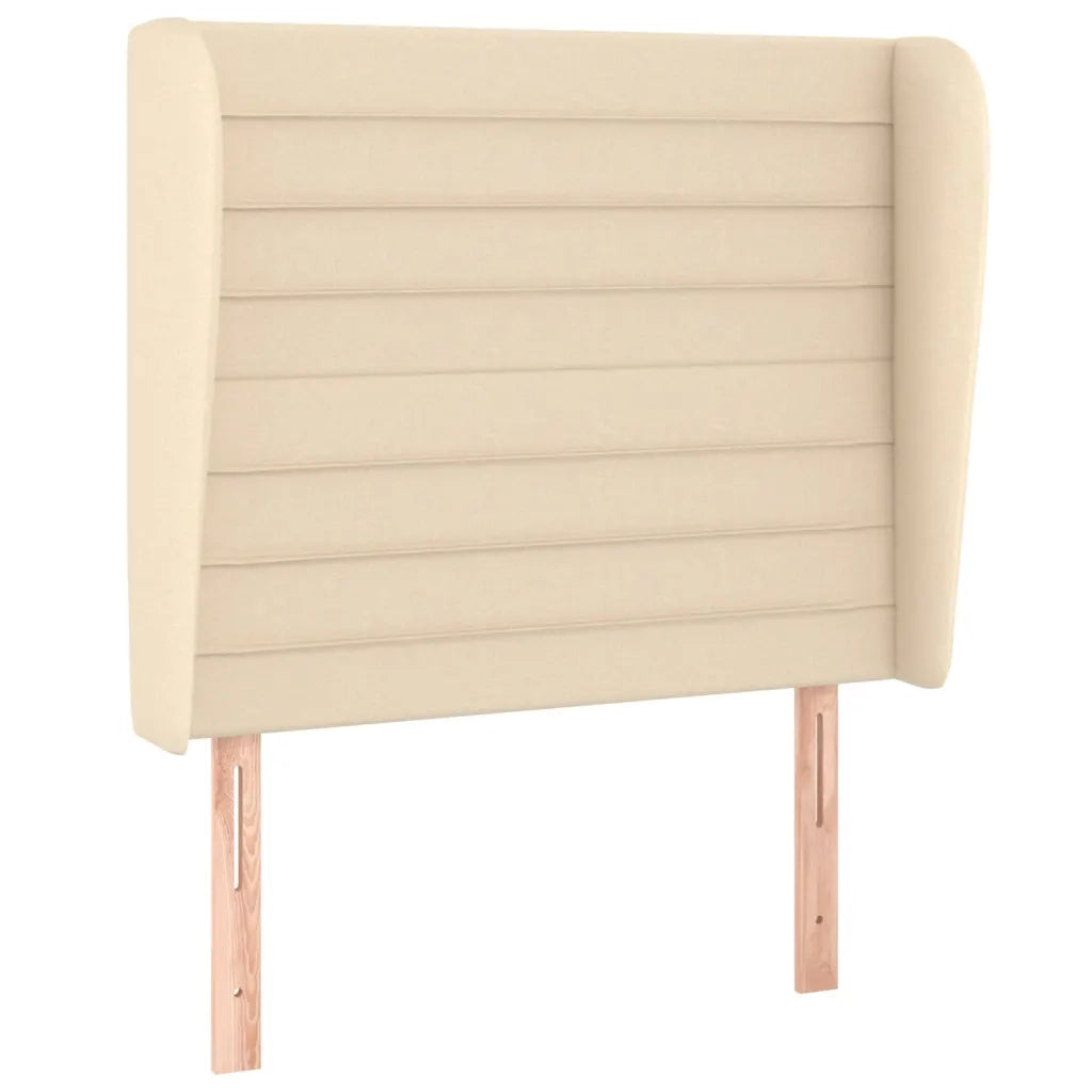 Testiera ad Orecchio Crema 103x23x118/128 cm in Tessuto