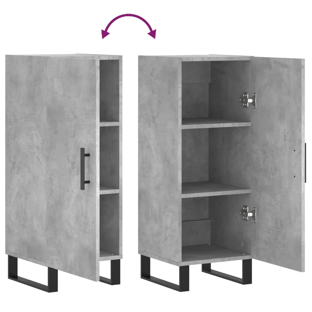 Credenza-Buffet-Armadio da cucina Grigio Cemento 34,5x34x90 cm in Legno Multistrato 477321