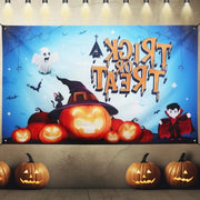 Decorazione per Halloween, 180x110cm con Zucche, Spiriti e Pipistrelli per una Felice Halloween - Decorazioni per Interno e Esterno