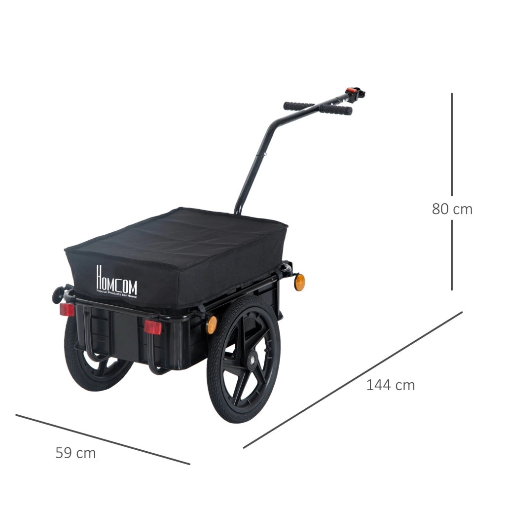 EasyComfort Rimorchio per Bicicletta Porta Oggetti in Acciaio 144×59×80cm