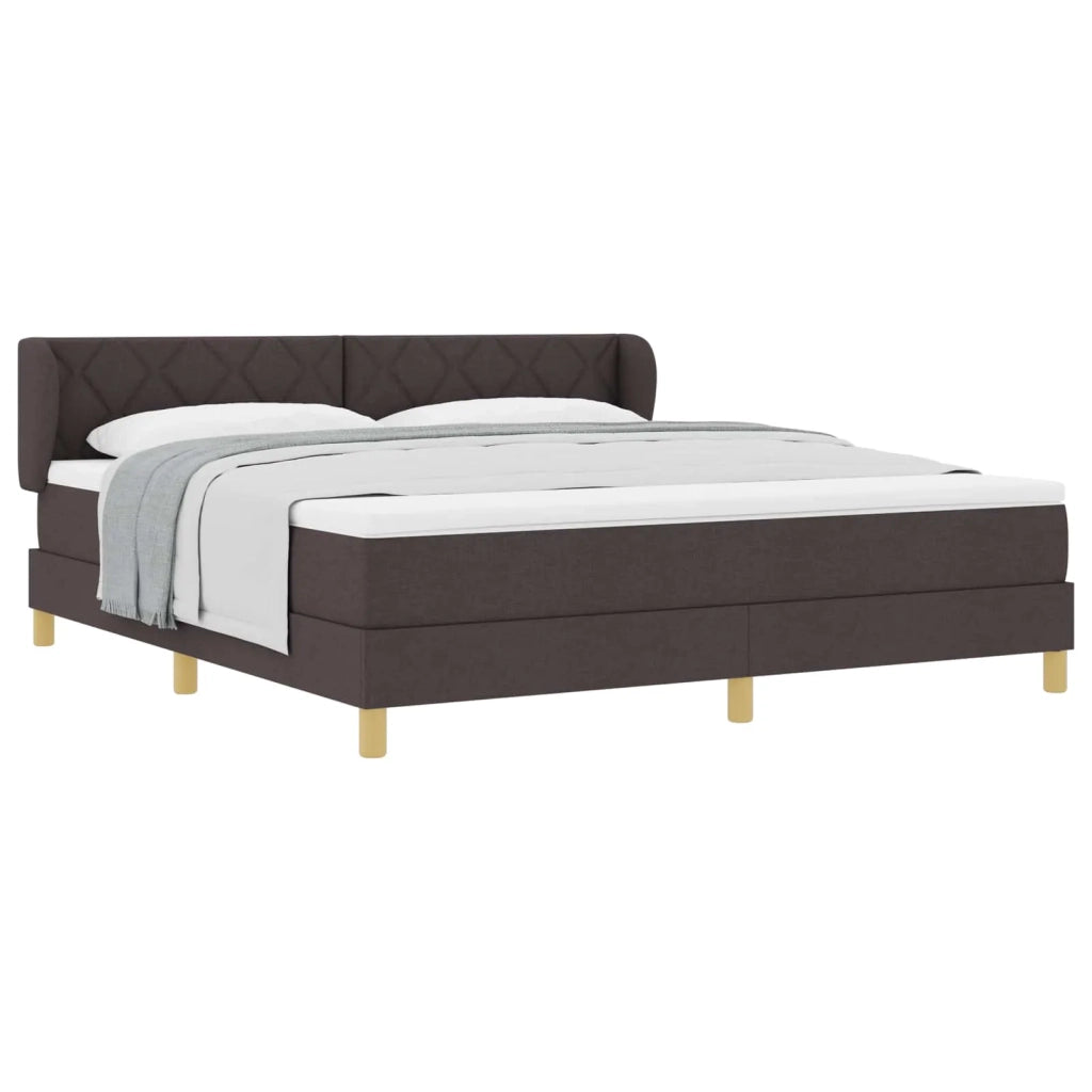 Letto a molle con materasso Marrone Scuro 180 x 200 cm Tessuto 3340293