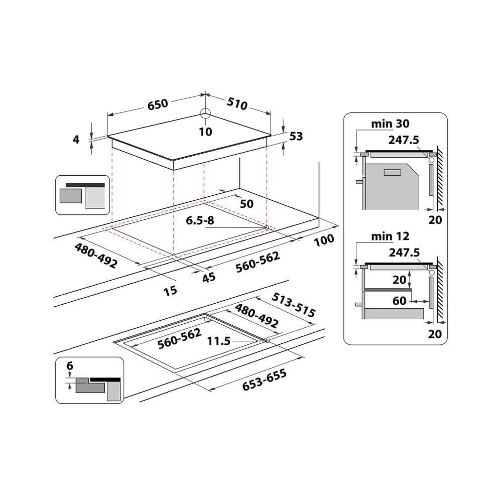 Whirlpool Piano cottura a induzione in vetroceramica - SMO 658C/NE