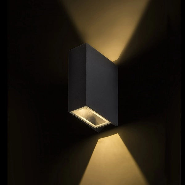 Lampada applique UKKO da parete nero 230V LED 2x3W 55Â° IP54 3000K