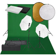 Kit per studio fotografico con illuminazione fondale e riflettore nero 02_0042487