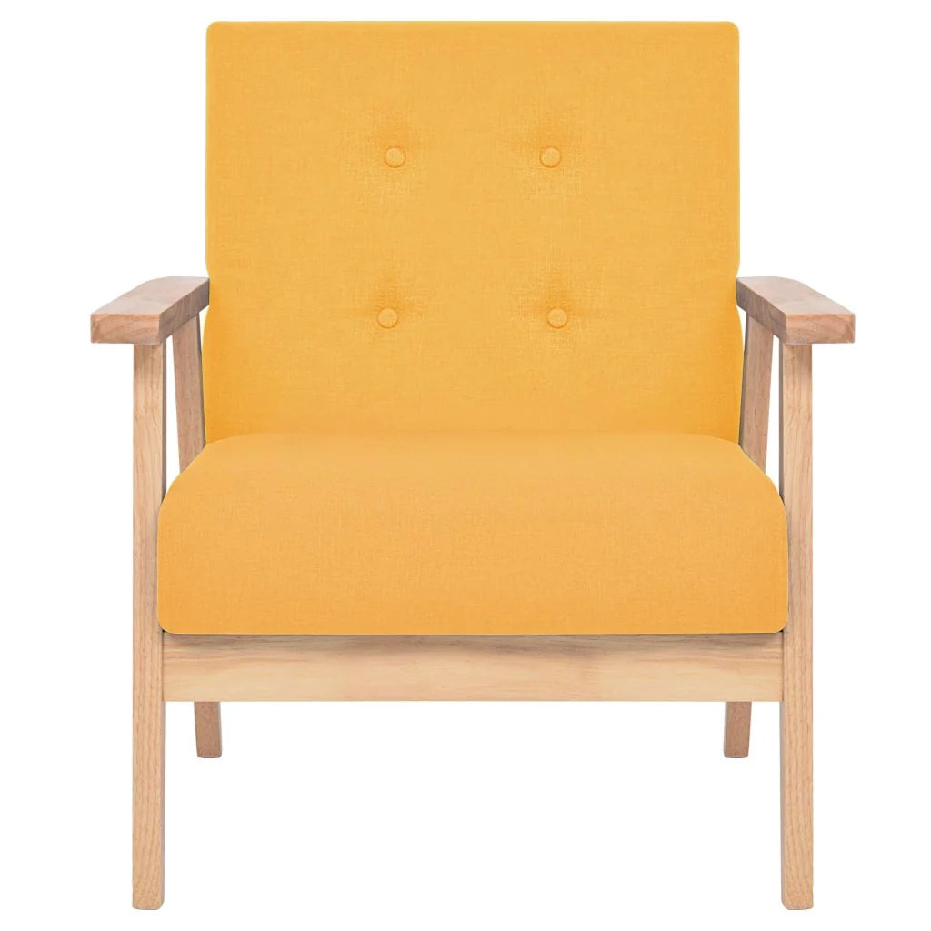 Poltrona sedia poltrona divano club di design soggiorno tessuto giallo 1102119/3