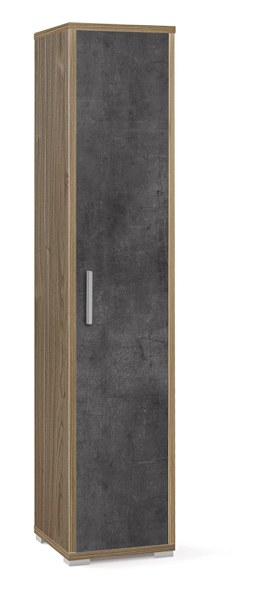 Armadio 1 Anta 39x182x41 cm Noce Stelvio/Ossido Nero