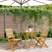 Set da Bistrot 3pz Beige in Polipropilene e Legno Massello 3281855