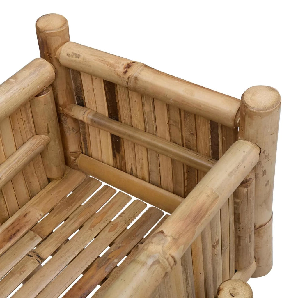 Vaso da Giardino con Supporto Naturale 100 x 38 x 114 cm Bambù