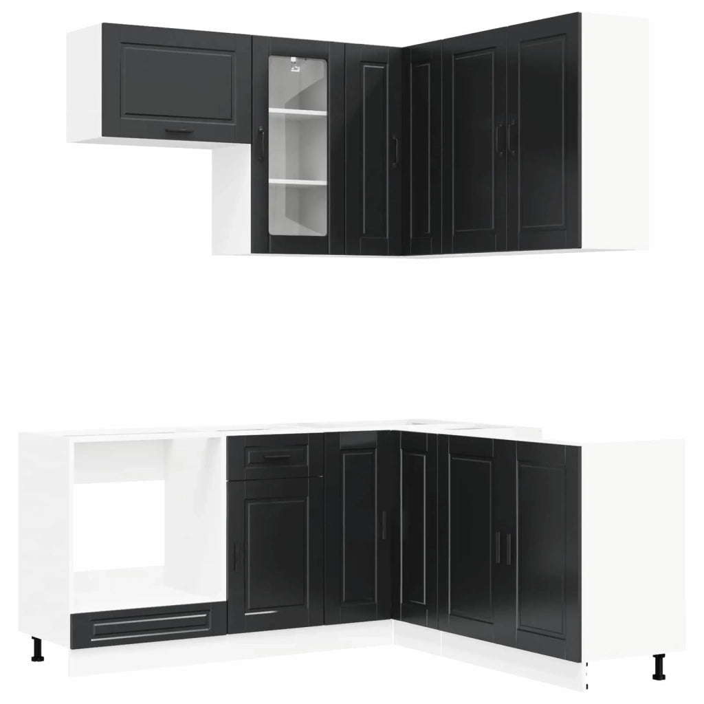 Unità Cucina PORTO 8 pcs Nero Legno ingegnerizzato 3438412