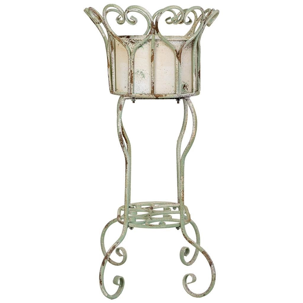 Fioriera in metallo bianco 43,5x34,5x71,5h cm