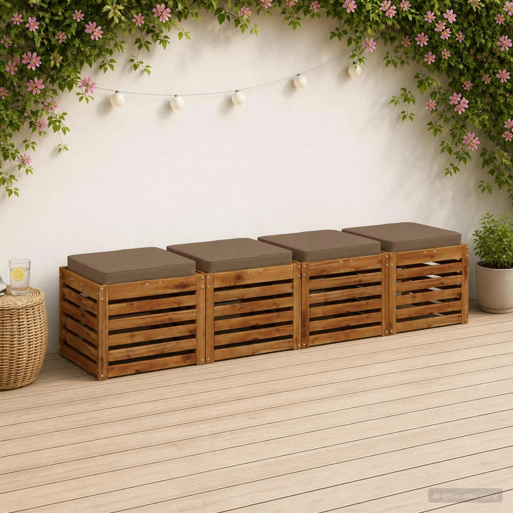 Cuscini per Sedia in 4 Pezzi VUGHT 4 pcs 100% Poliestere 946240