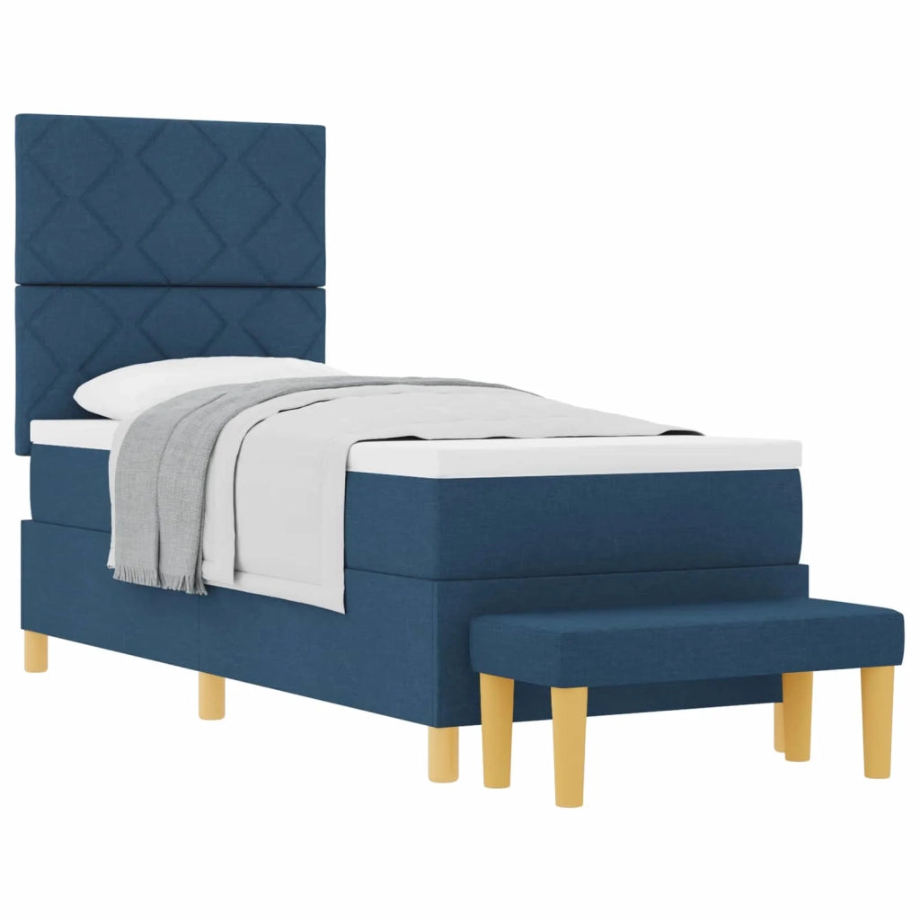 Letto a molle con materasso Blu 80 x 200 cm Tessuto 3344337