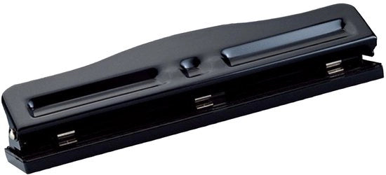 Foglietto perforatore 3 fori - Distanza regolabile - Perforatrice metallica - Base antiscivolo - Per fogli A4 - Fori 7mm