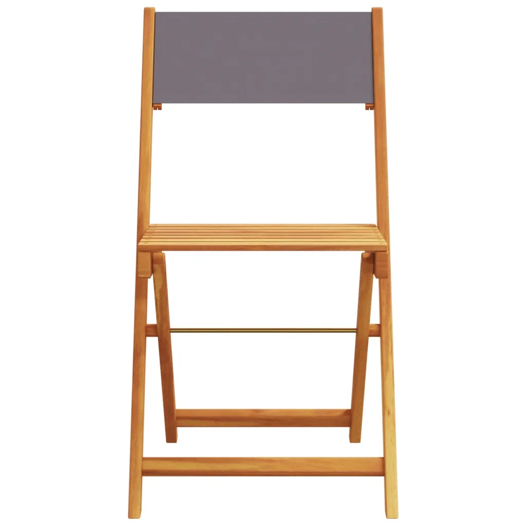 Sedie Giardino Pieghevoli 4pz Antracite Tessuto Legno Massello 3214613