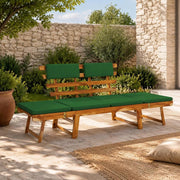 Garden Bench With Cushions 2-in-1 190 Cm Solid Acacia Wood