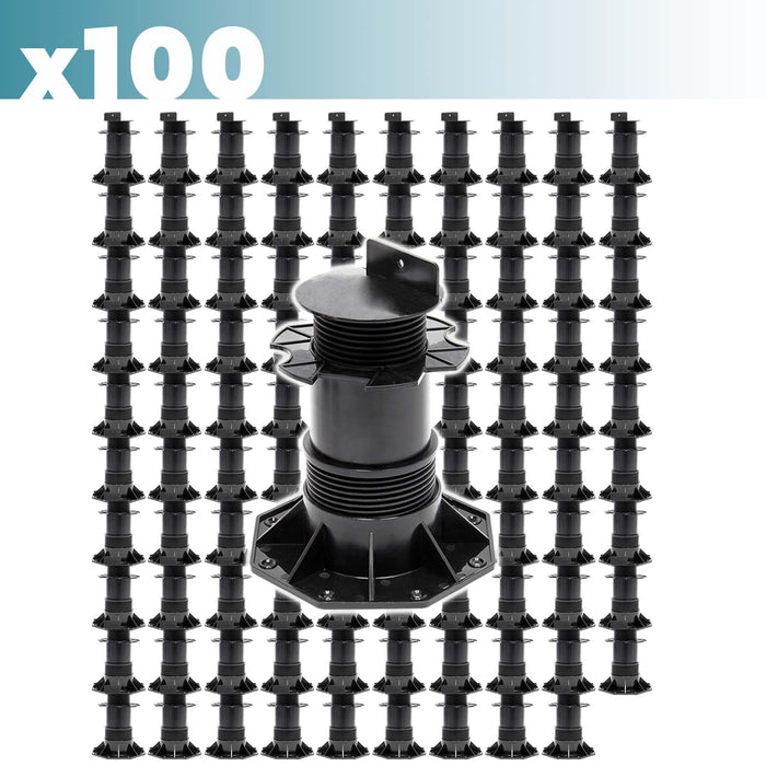 Set 100 supporti per pavimenti galleggianti Altezza regolabile 140-210mm Max 2700 kg Piedini per decking