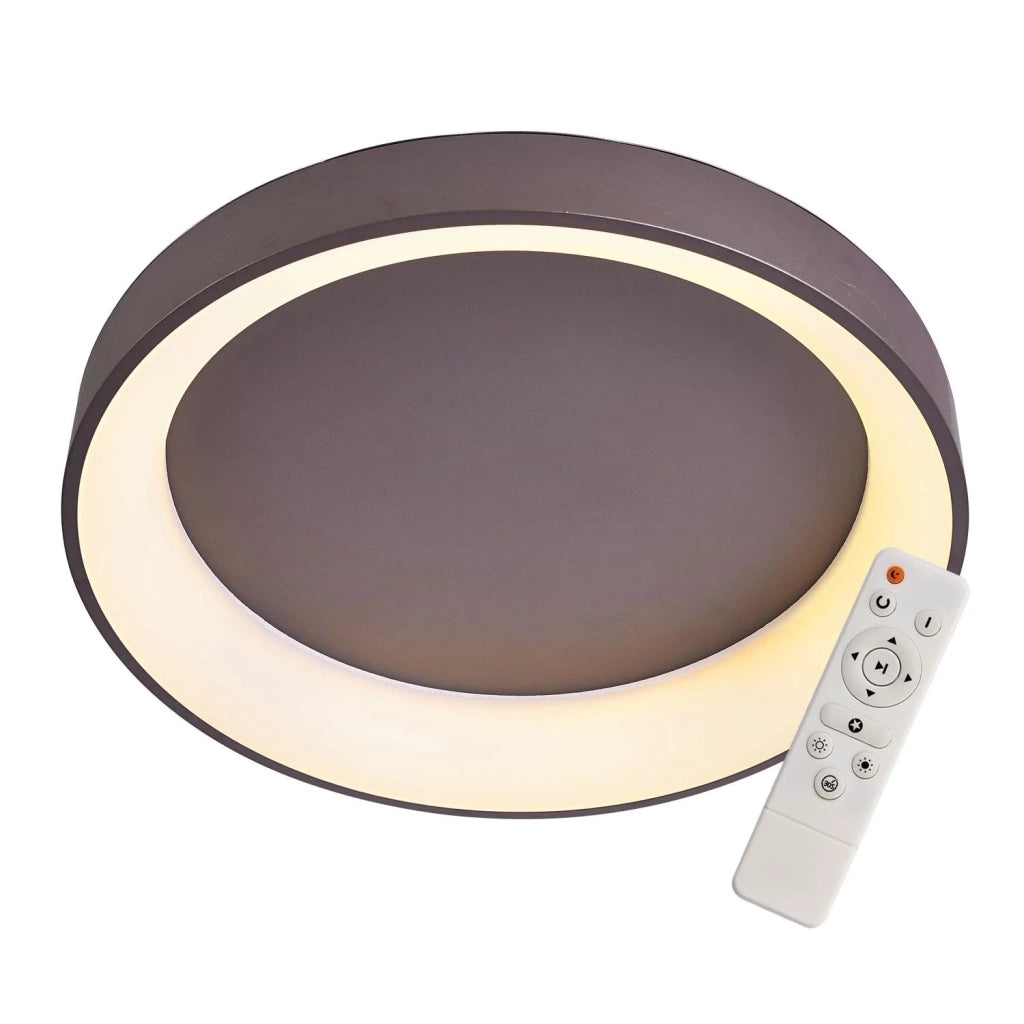 LÚZETE - FELICIANO 96W LAMPADA A SOFFITTO A LED DIMMERABILE MARRONE