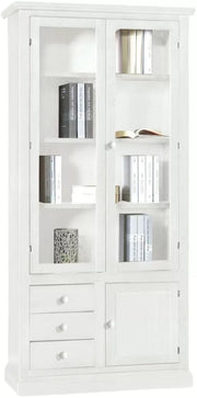Vetrina 3 ante arte povera in legno bianca 90x41x186 (1388) - Mobili 2G