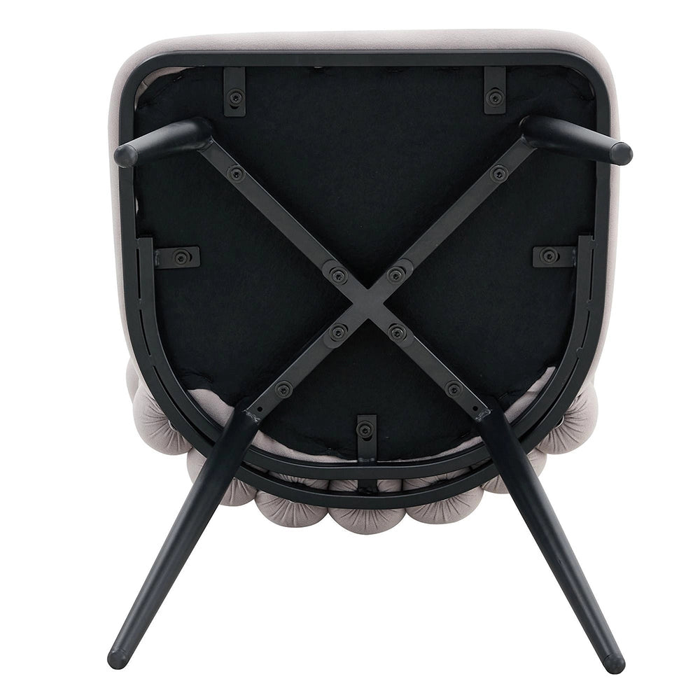 Set 2 sedie da pranzo - Xylo - velluto grigio chiaro gambe nere