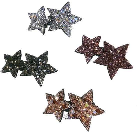 Accessori per capelli a stella in plastica/lacca - 4 pezzi - Ideali per la conservazione - Adatti per occasioni speciali - Robusti per un uso prolungato - Accessori per capelli