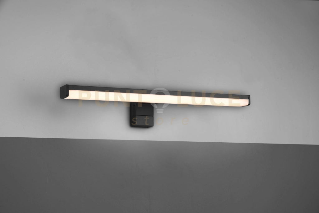 LINO H2O APPLIQUE LED 7,4W 900lm, 3000K NERO ANCHE CON POSSIBILITA' DI AVVITARE SU SPECCHIO IP44 L. 40CM