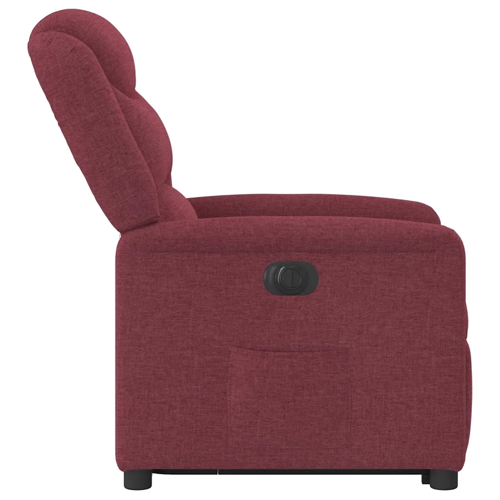 Poltrona Alzapersona Reclinabile Elettrica Rosso Vino Tessuto 3303217
