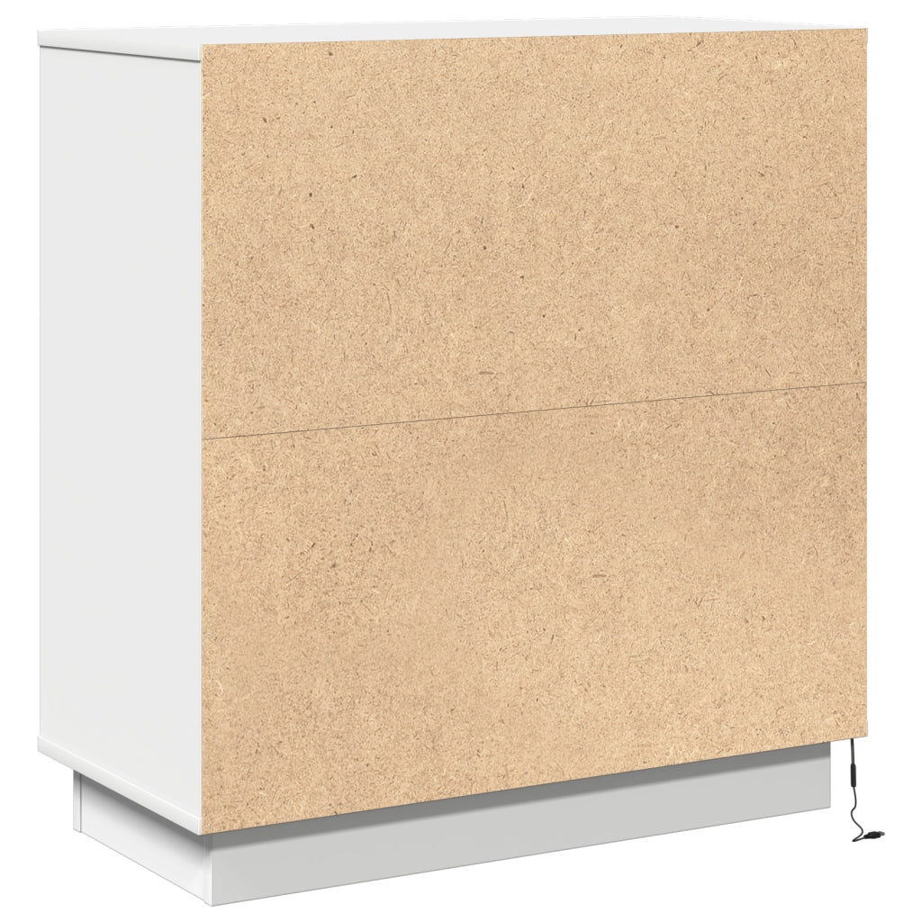 Comodino  con LED Bianco 71x34,5x75 cm Legno ingegnerizzato