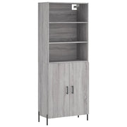 Credenza | Madia | Buffet da pranzo | Armadio da pranzo Grigio Sonoma 69,5x34x180 cm in Legno Multistrato