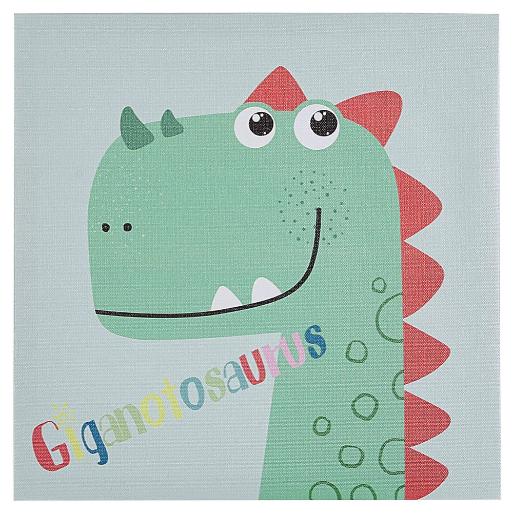 Set di 3 stampe su tela Multicolore 30 x 30 cm Dinosauri Nursery Kids Room Decor