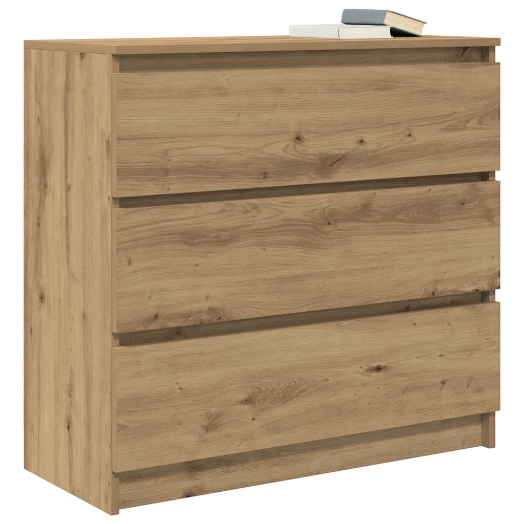 Credenza Rovere Artigianale 80x35x76 cm in Legno Multistrato 861741