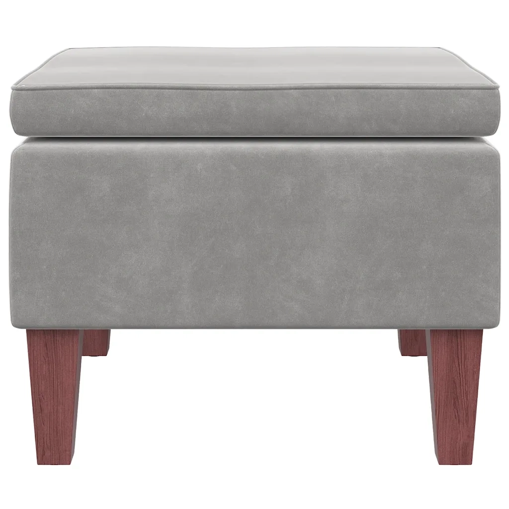 Poggiapiedi con Gambe in Legno Grigio Chiaro in Velluto cod mxl 53349